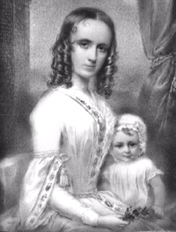 Emilie och hennes son Max, cirka 1842