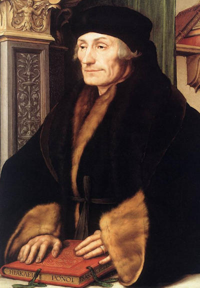 Erasmus målad av Hans Holbein